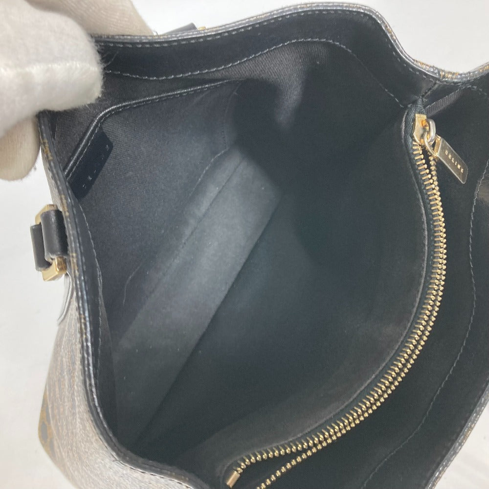CELINE ヴィンテージ マカダム ロゴ カバン トートバッグ ハンドバッグ PVC/レザー レディース ブラック