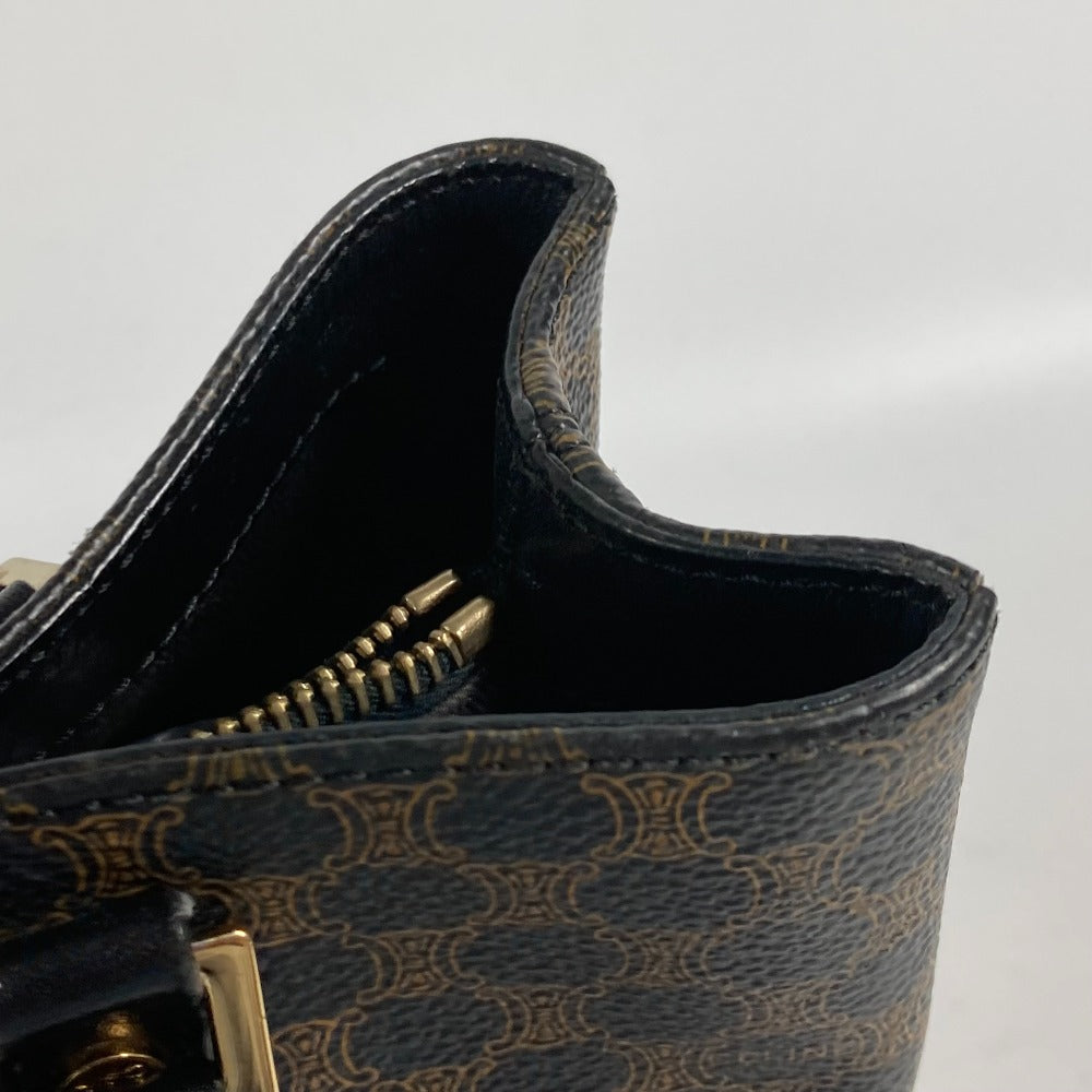 CELINE ヴィンテージ マカダム ロゴ カバン トートバッグ ハンドバッグ PVC/レザー レディース ブラック