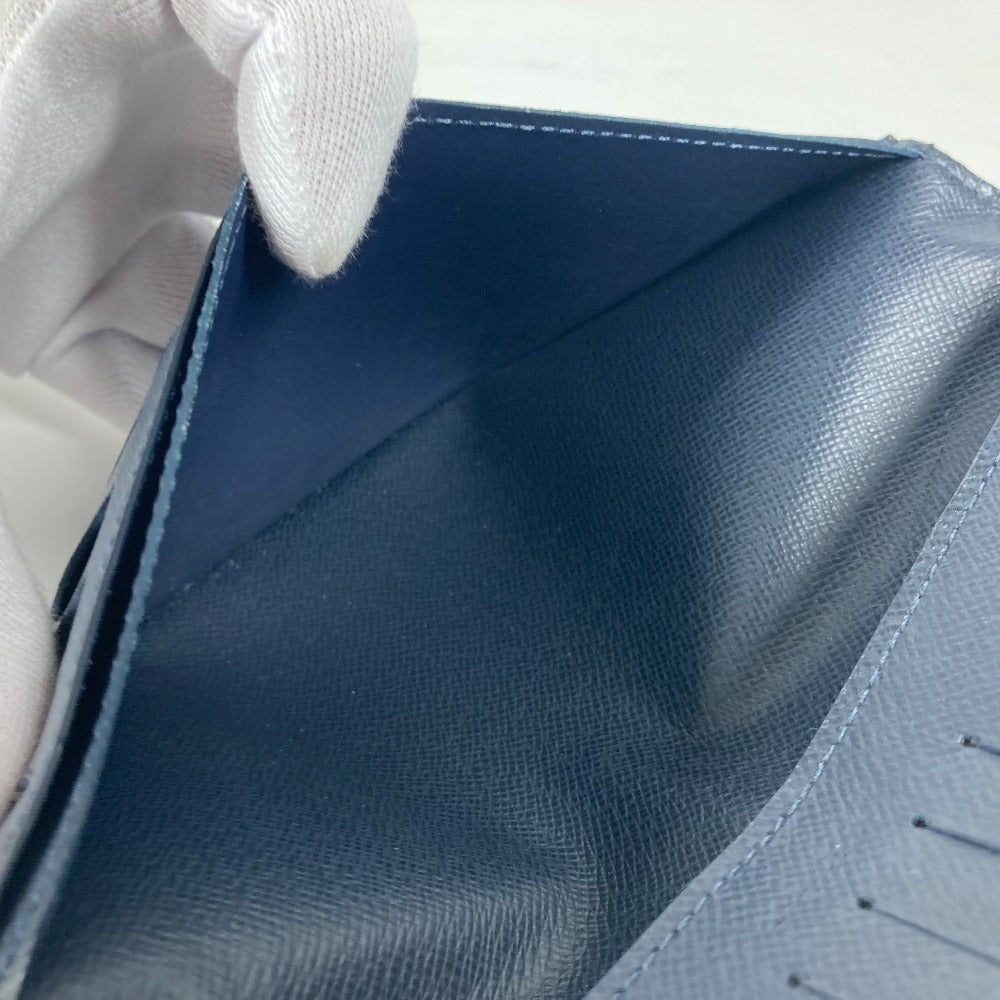 LOUIS VUITTON M30292 Taiga Portefeuille Brazza Long Wallet, Bifold, Taiga Leather, Men's, Navy