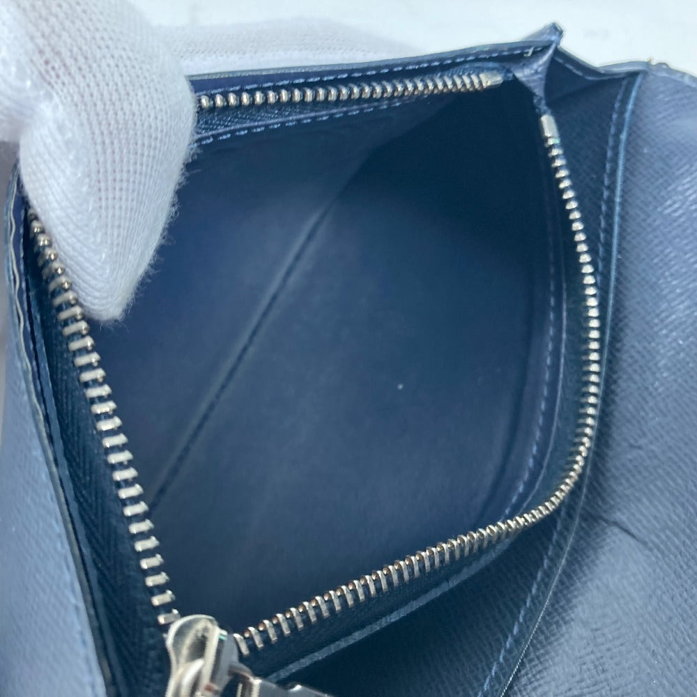 LOUIS VUITTON M30292 Taiga Portefeuille Brazza Long Wallet, Bifold, Taiga Leather, Men's, Navy