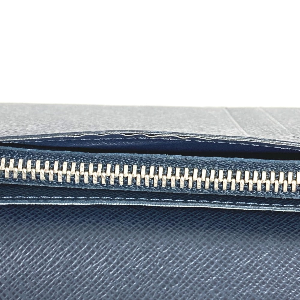 LOUIS VUITTON M30292 Taiga Portefeuille Brazza Long Wallet, Bifold, Taiga Leather, Men's, Navy