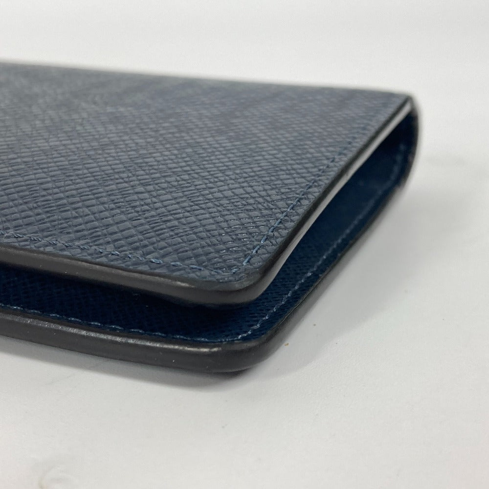 LOUIS VUITTON M30292 Taiga Portefeuille Brazza Long Wallet, Bifold, Taiga Leather, Men's, Navy
