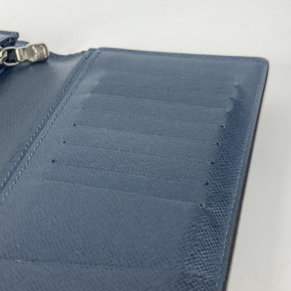 LOUIS VUITTON M30292 Taiga Portefeuille Brazza Long Wallet, Bifold, Taiga Leather, Men's, Navy