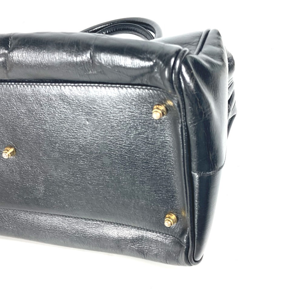 FENDI ドクターバッグ ロゴ カバン 肩掛け ショルダーバッグ ハンドバッグ レザー レディース ブラック