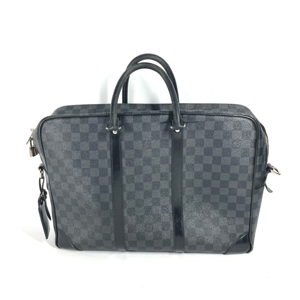 LOUIS VUITTON N41123 ダミエグラフィット ポルトドキュマン ヴォワヤージュGM PDV ハンドバッグ トートバッグ ビジネスバッグ ダミエグラフィットキャンバス メンズ ブラック