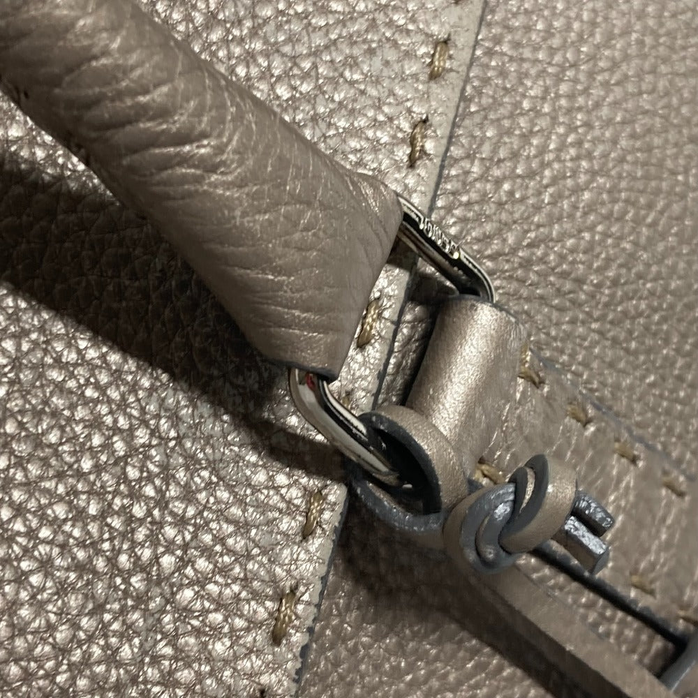 FENDI セレリア リンダ カバン 肩掛け トートバッグ フラップ ショルダーバッグ レザー レディース グレー系