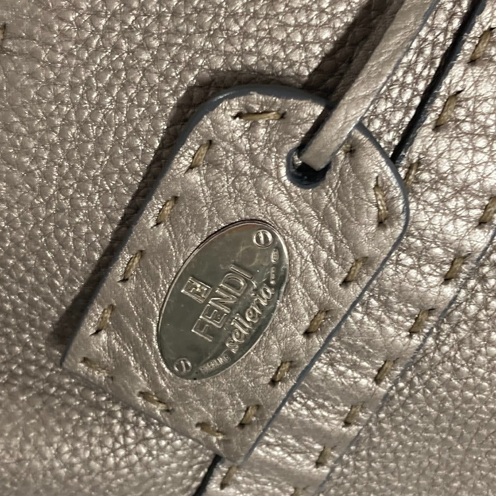 FENDI セレリア リンダ カバン 肩掛け トートバッグ フラップ ショルダーバッグ レザー レディース グレー系