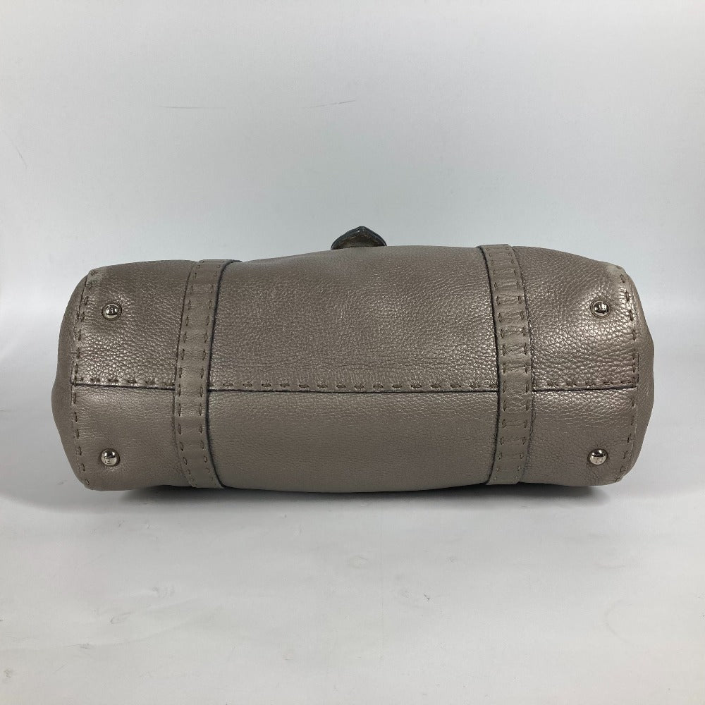 FENDI セレリア リンダ カバン 肩掛け トートバッグ フラップ ショルダーバッグ レザー レディース グレー系