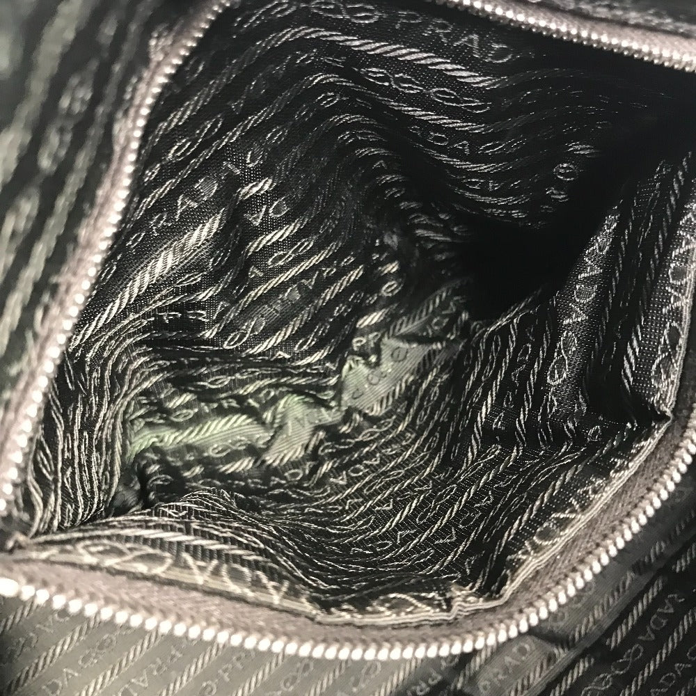 PRADA BN0081 バイカラー トライアングルロゴ 三角ロゴ プレート カバン 肩掛け ハンドバッグ トートバッグ ショルダーバッグ レザー/キャンバス レディース ベージュ
