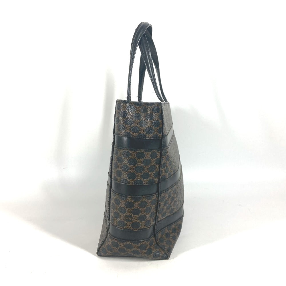 CELINE Vintage Macadam Handbag Shoulder Bag Tote Bag Leather Women's Black