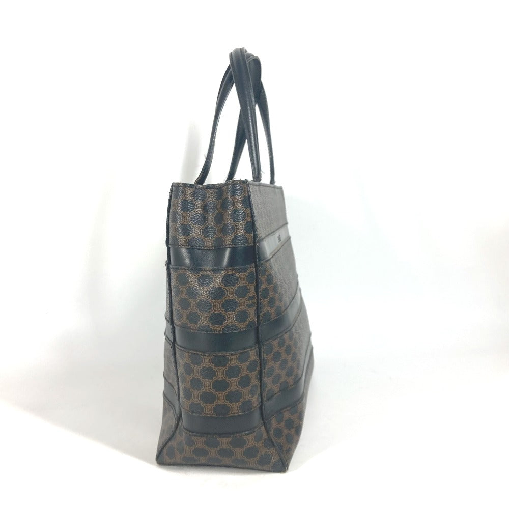 CELINE Vintage Macadam Handbag Shoulder Bag Tote Bag Leather Women's Black