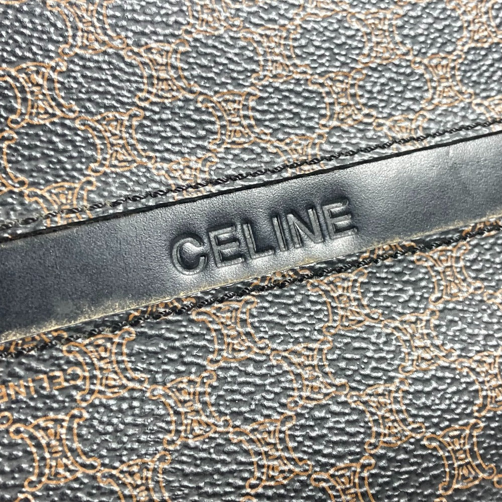 CELINE Vintage Macadam Handbag Shoulder Bag Tote Bag Leather Women's Black
