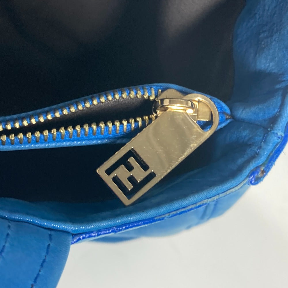 FENDI FFロゴ チェーン ハンドバッグ カバン 肩掛け ショルダーバッグ レザー レディース ブルー