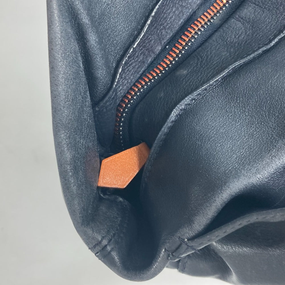 HERMES キャラバン ヴェルティカルMM ショルダーバッグ 2WAYバッグ 斜め掛け トートバッグ レザー レディース ネイビー