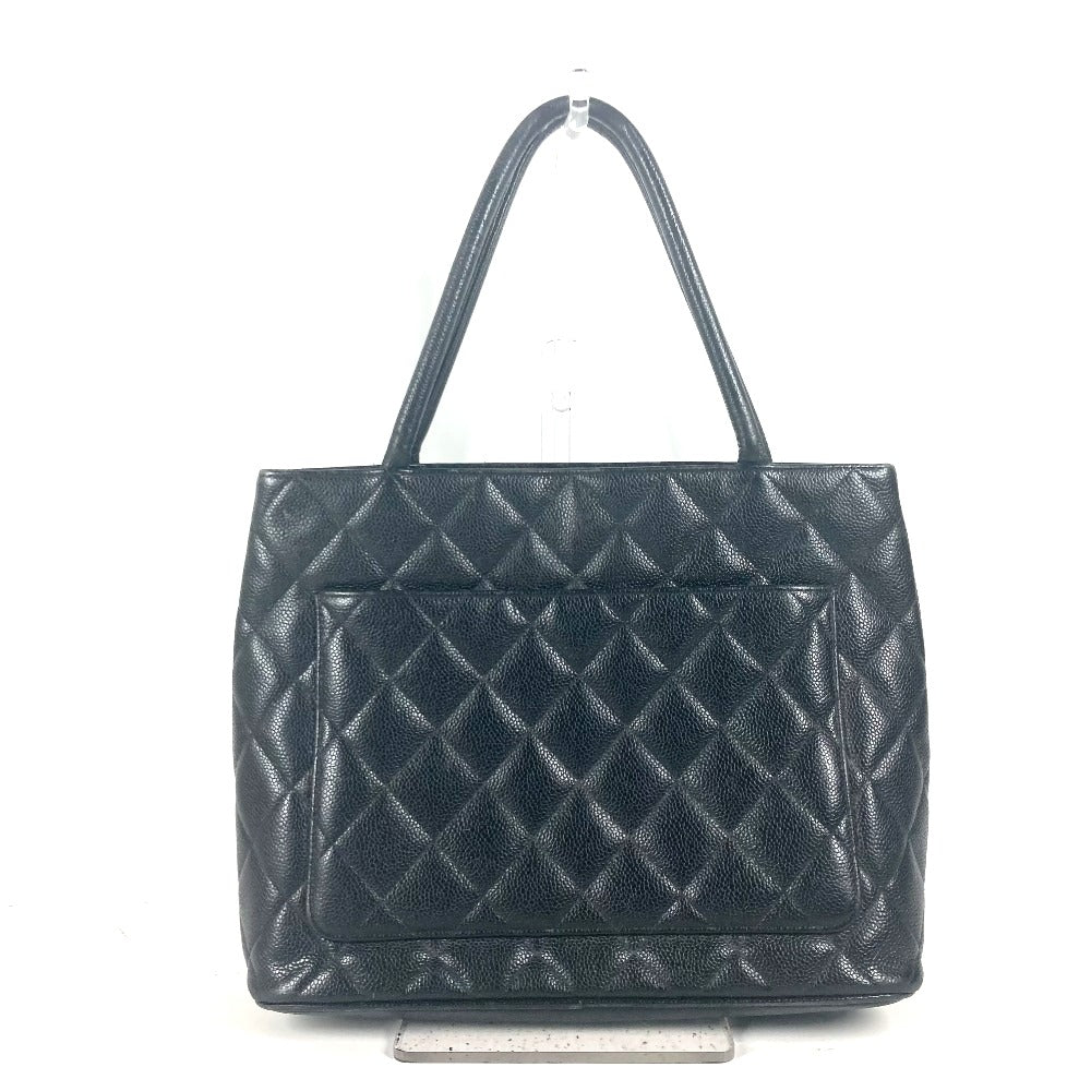 CHANEL A01804 復刻トート CC ココマーク ショルダーバッグ 肩掛け カバン トートバッグ キャビアスキン レディース ブラック - brandshop-reference
