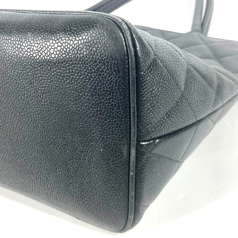 CHANEL A01804 復刻トート CC ココマーク ショルダーバッグ 肩掛け カバン トートバッグ キャビアスキン レディース ブラック - brandshop-reference