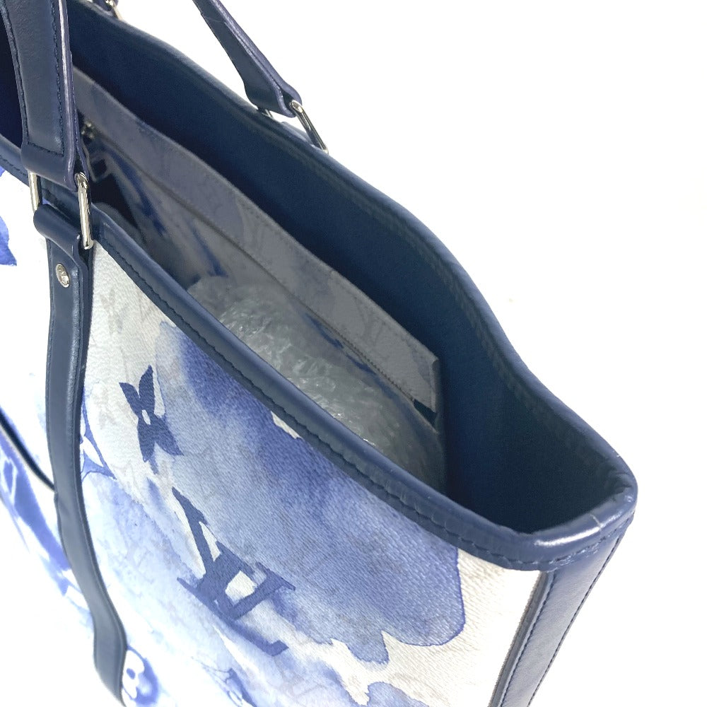 LOUIS VUITTON M45755 モノグラムウィークエンド トート GM トートバッグ カバン 肩掛け ショルダーバッグ モノグラムキャンバス メンズ ブルー - brandshop-reference