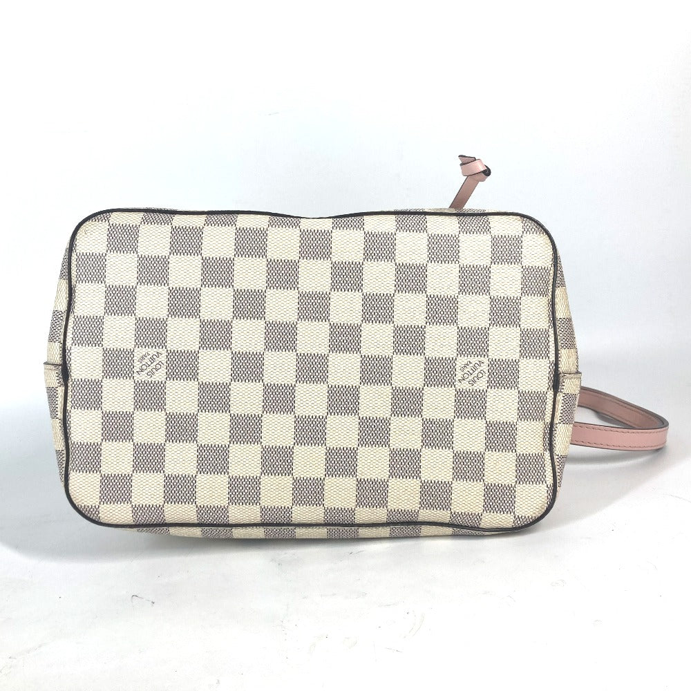 LOUIS VUITTON N40152 Damier Azur NeoNoe Drawstring Bucket Shoulder Bag in Damier Azur Canvas, Women's, Oud Rose, White