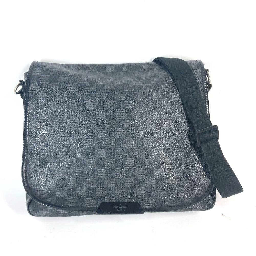 LOUIS VUITTON N41272 ダミエグラフィット ディストリクスMM カバン フラップ メッセンジャーバッグ 斜め掛け ショルダーバッグ ダミエグラフィットキャンバス メンズ ブラック