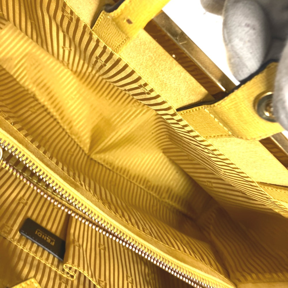 FENDI 8BH250 Shoulder Bag, Tote Bag, 2-Way Bag, Handbag, Leather, Women's, Yellow