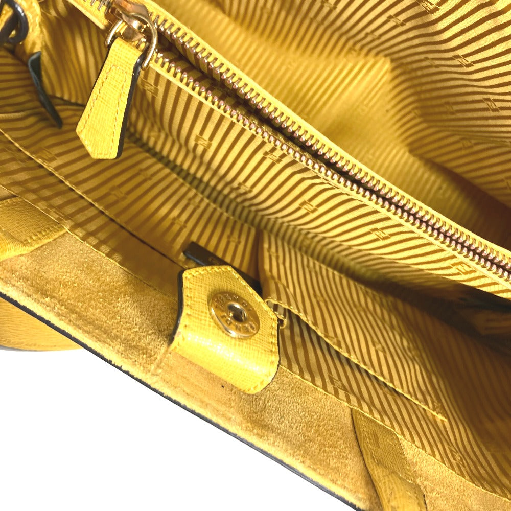 FENDI 8BH250 Shoulder Bag, Tote Bag, 2-Way Bag, Handbag, Leather, Women's, Yellow