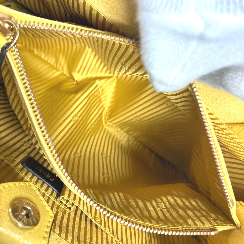 FENDI 8BH250 Shoulder Bag, Tote Bag, 2-Way Bag, Handbag, Leather, Women's, Yellow