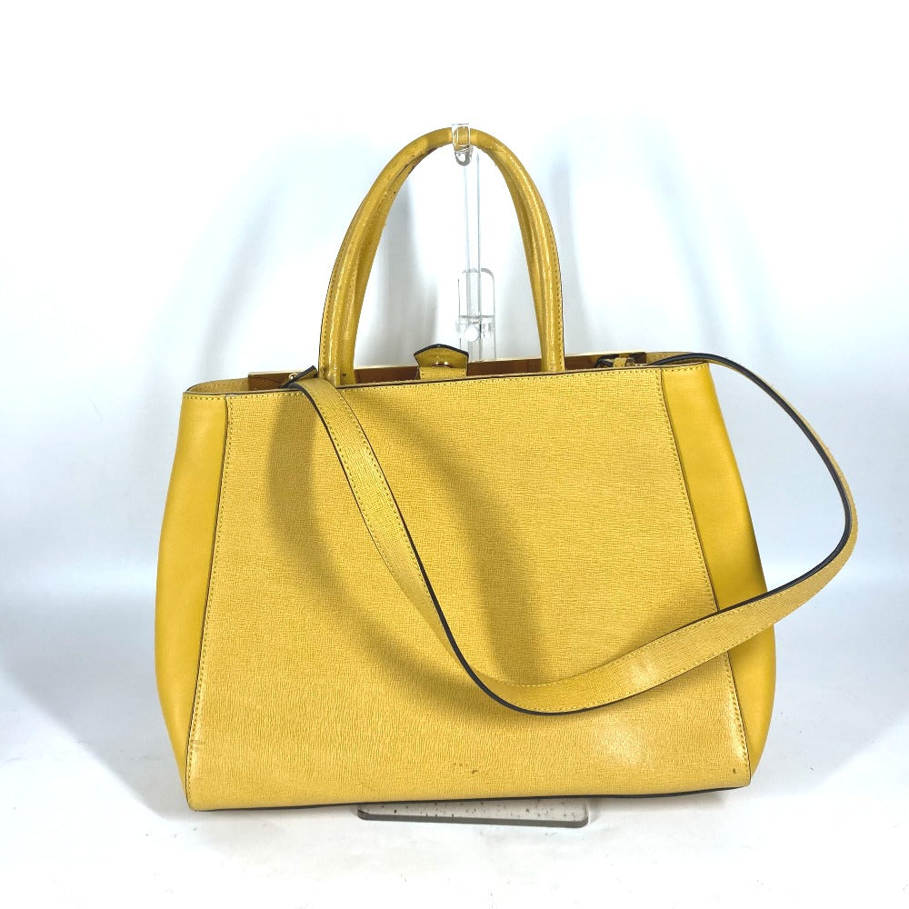 FENDI 8BH250 Shoulder Bag, Tote Bag, 2-Way Bag, Handbag, Leather, Women's, Yellow