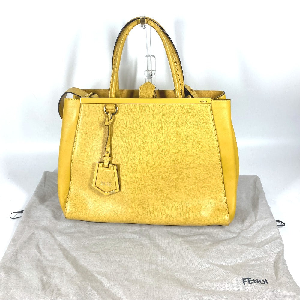 FENDI 8BH250 Shoulder Bag, Tote Bag, 2-Way Bag, Handbag, Leather, Women's, Yellow
