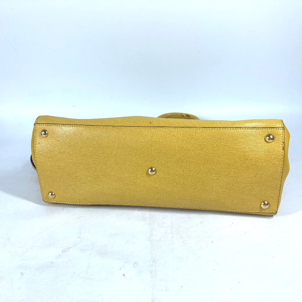 FENDI 8BH250 Shoulder Bag, Tote Bag, 2-Way Bag, Handbag, Leather, Women's, Yellow