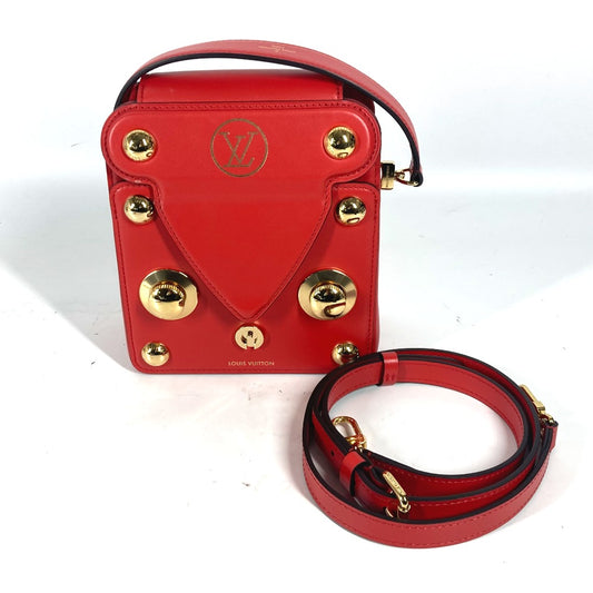 LOUIS VUITTON M82215 LVロゴ Sロックバッグ XL カバン 斜め掛け 2WAYバッグ ハンドバッグ ショルダーバッグ レザー レディース ルージュ レッド系