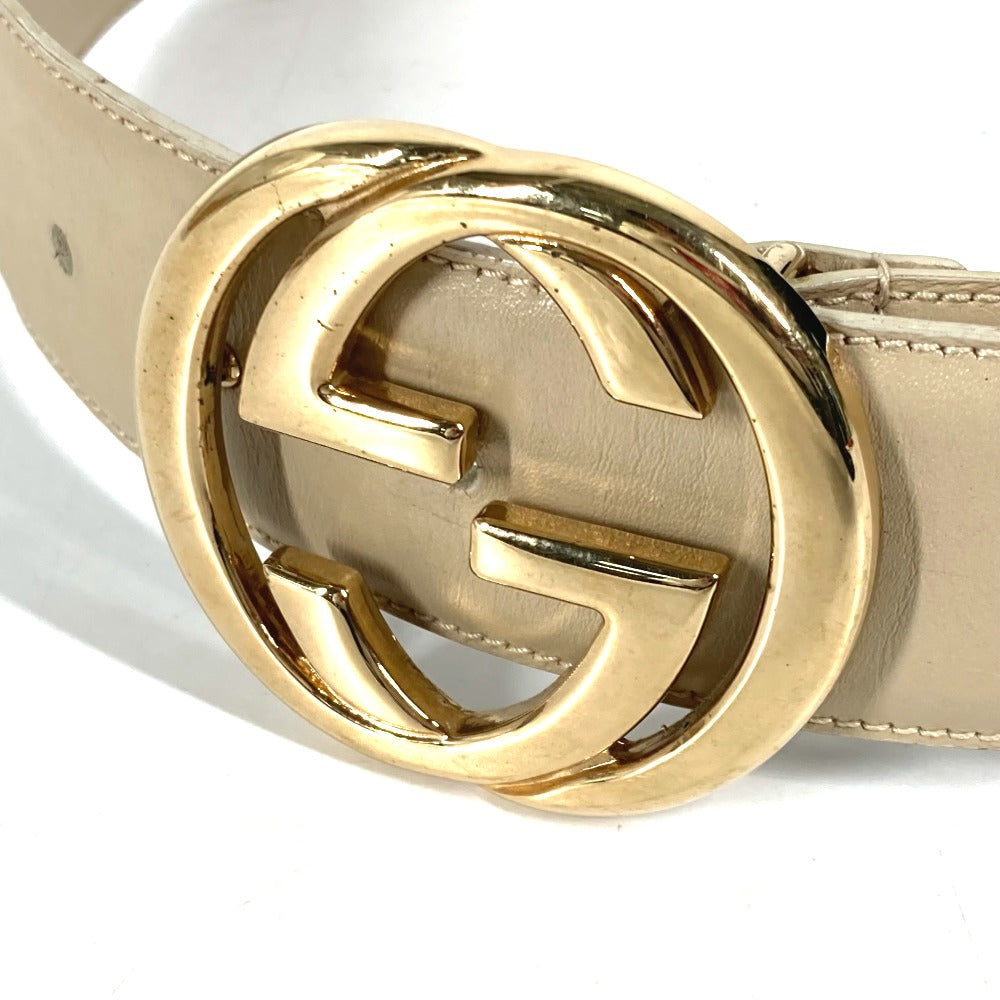 GUCCI 037・0394 GG ロゴ ズボン用ベルト ベルト レザー レディース ベージュ