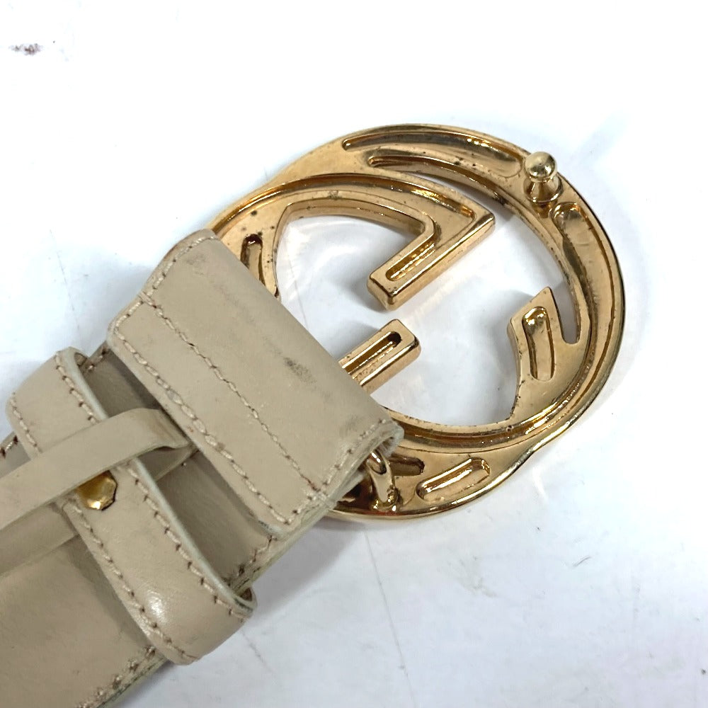 GUCCI 037・0394 GG ロゴ ズボン用ベルト ベルト レザー レディース ベージュ