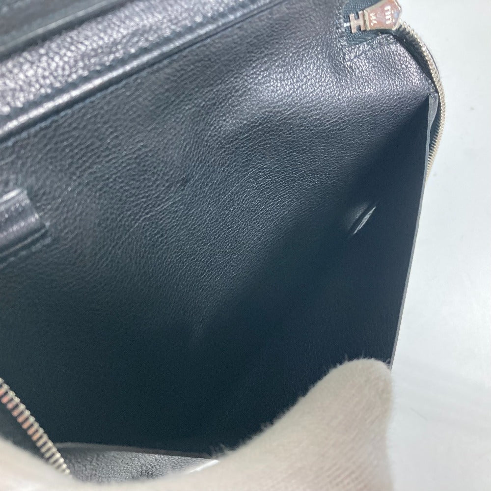 HERMES ラウンドファスナー システム手帳 ステーショナリー 手帳カバー レザー ユニセックス ブラック