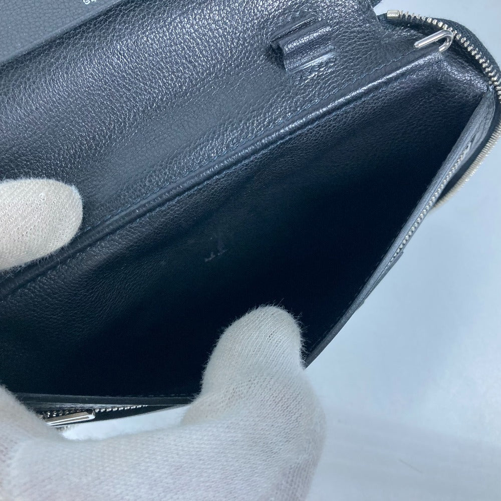 HERMES ラウンドファスナー システム手帳 ステーショナリー 手帳カバー レザー ユニセックス ブラック