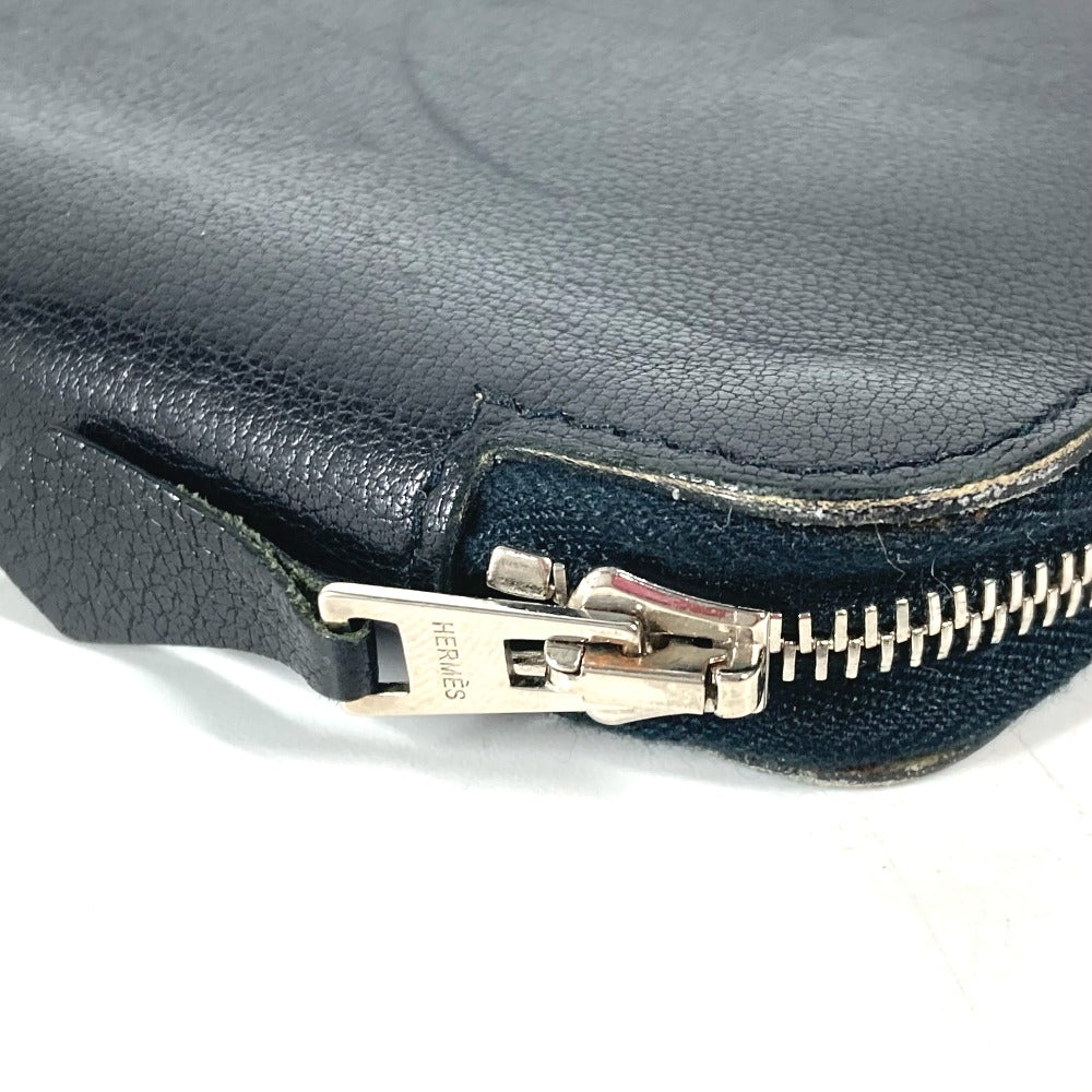HERMES ラウンドファスナー システム手帳 ステーショナリー 手帳カバー レザー ユニセックス ブラック