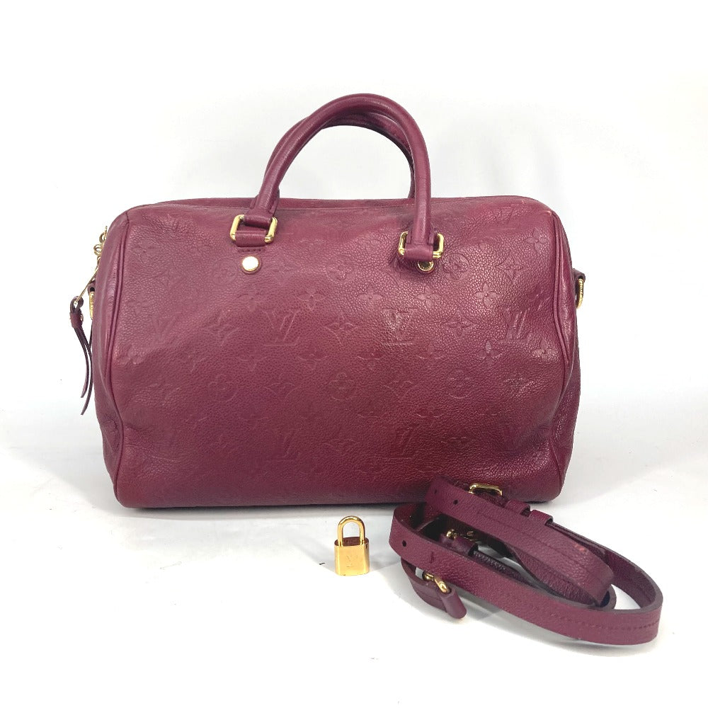 LOUIS VUITTON M40755 モノグラムアンプラント スピーディ・バンドリエール30 カバン ミニボストンバッグ ショルダーバッグ 斜め掛け ショルダーバッグ モノグラムアンプラントレザー レディース オロール ワインレッド