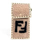 FENDI 7AS047 スマホケース フォンポーチ カバン FF ロゴ ファー チャーム ポーチ ファー レディース ベージュ