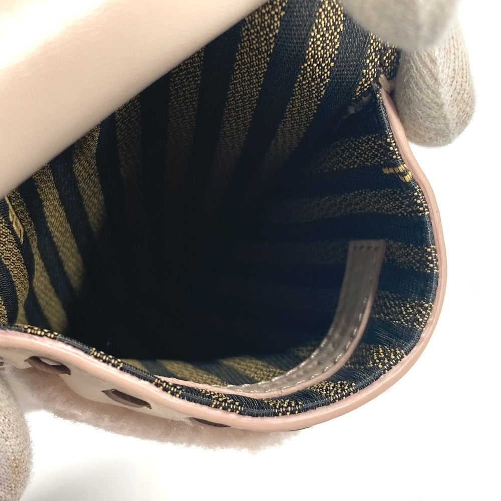 FENDI 7AS047 スマホケース フォンポーチ カバン FF ロゴ ファー チャーム ポーチ ファー レディース ベージュ