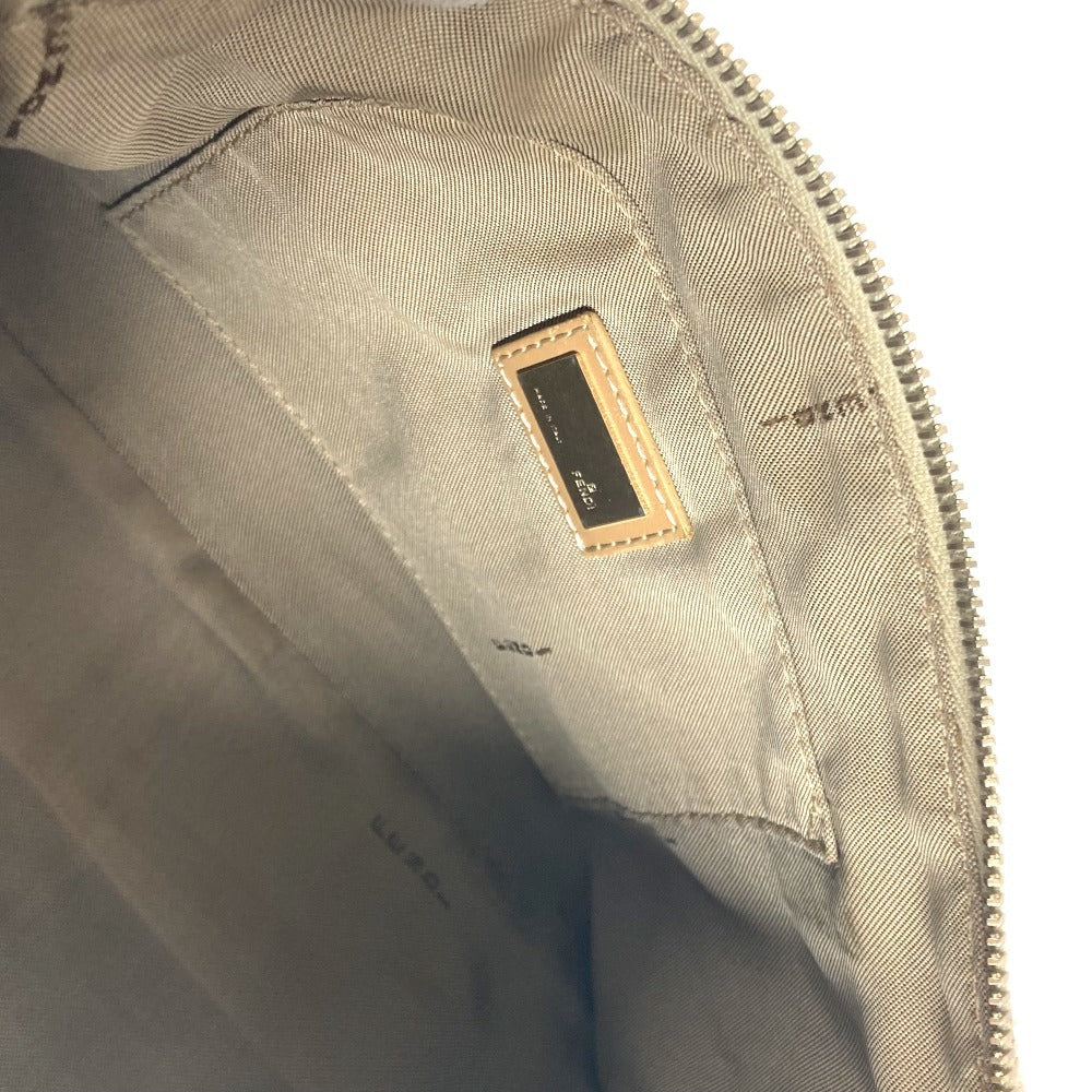 FENDI ズッキーノ ズッカ ロゴ カバン 肩掛け ショルダーバッグ レザー/キャンバス レディース ベージュ