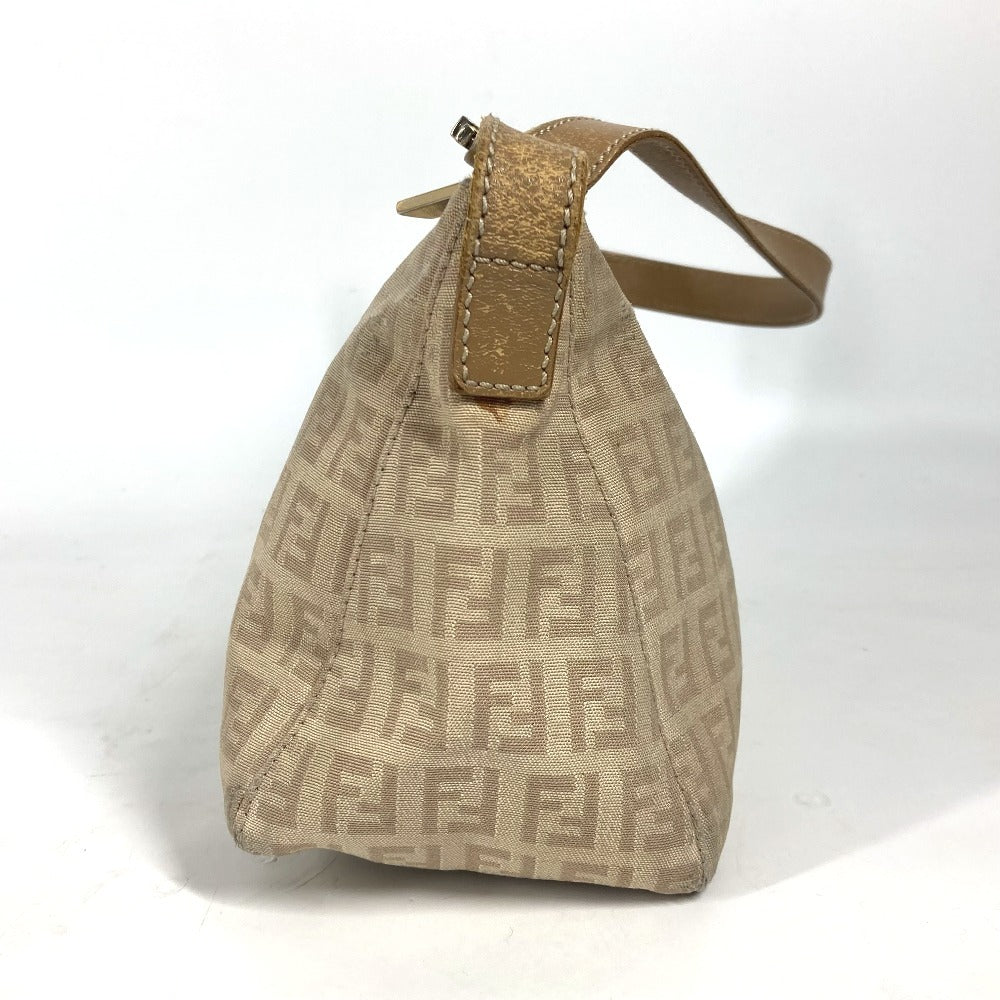 FENDI ズッキーノ ズッカ ロゴ カバン 肩掛け ショルダーバッグ レザー/キャンバス レディース ベージュ