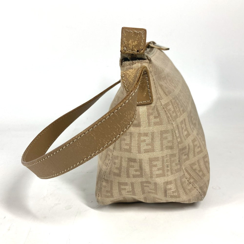 FENDI ズッキーノ ズッカ ロゴ カバン 肩掛け ショルダーバッグ レザー/キャンバス レディース ベージュ