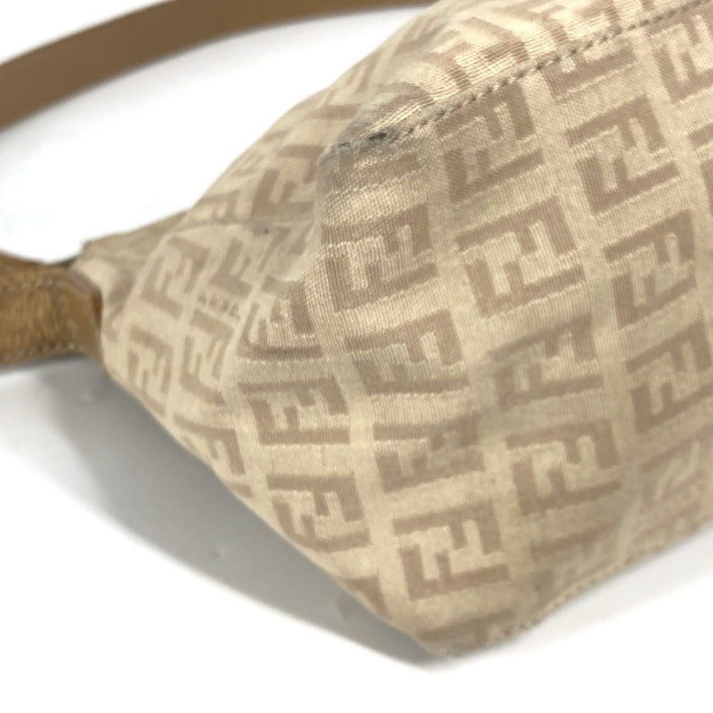 FENDI ズッキーノ ズッカ ロゴ カバン 肩掛け ショルダーバッグ レザー/キャンバス レディース ベージュ