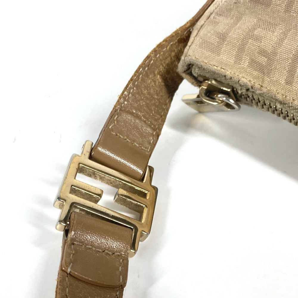 FENDI ズッキーノ ズッカ ロゴ カバン 肩掛け ショルダーバッグ レザー/キャンバス レディース ベージュ