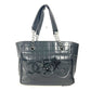 CHANEL Camellia No. 5 Icon Chocolate Bar Shoulder Bag, Tote Bag, Chain Bag, Leather, Women's, Black