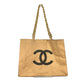 CHANEL ヴィンテージ ポーチ付き CC ココマーク 肩掛け カバン トートバッグ チェーンバッグｒ ショルダーバッグ キャンバス レディース ベージュ