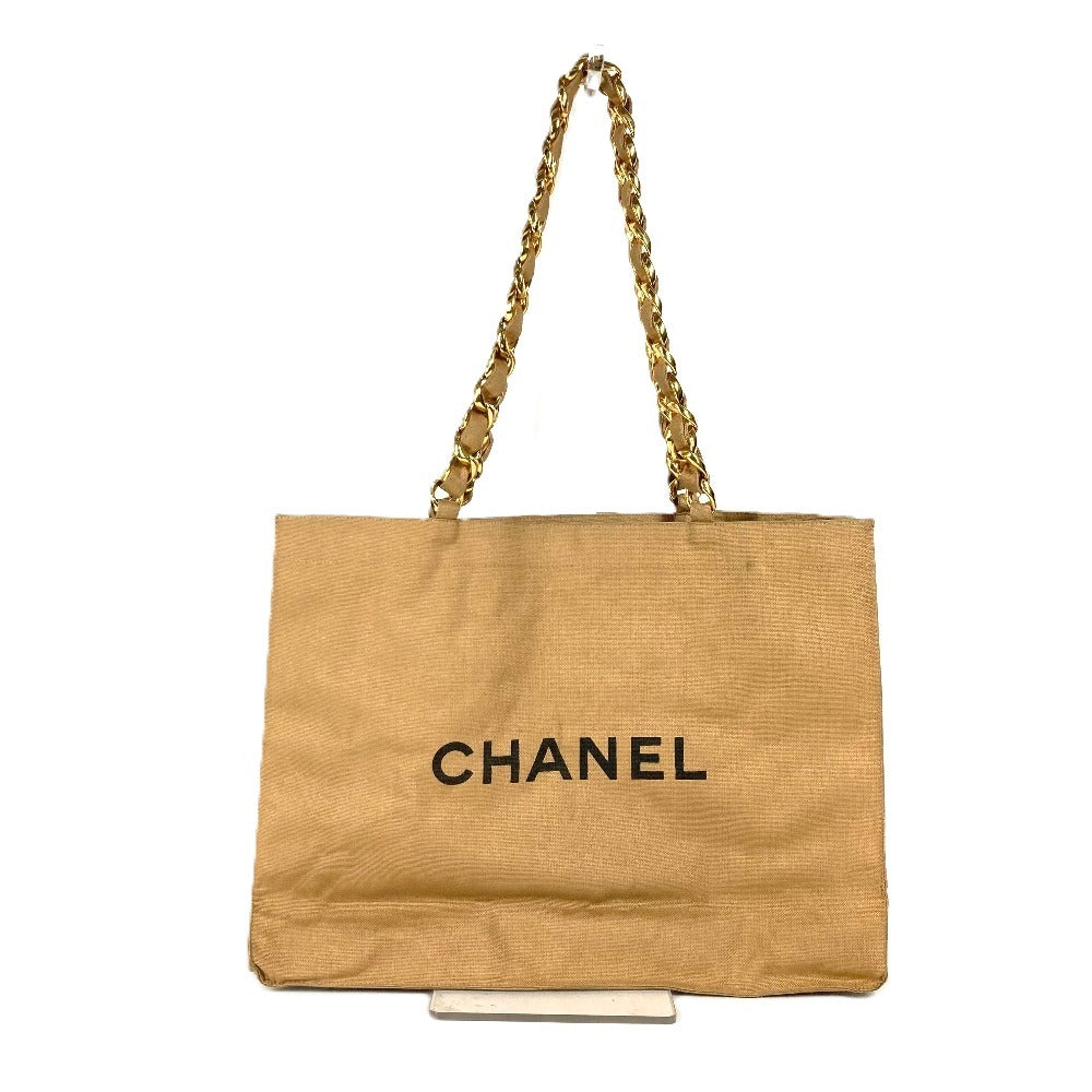 CHANEL ヴィンテージ ポーチ付き CC ココマーク 肩掛け カバン トートバッグ チェーンバッグｒ ショルダーバッグ キャンバス レディース ベージュ