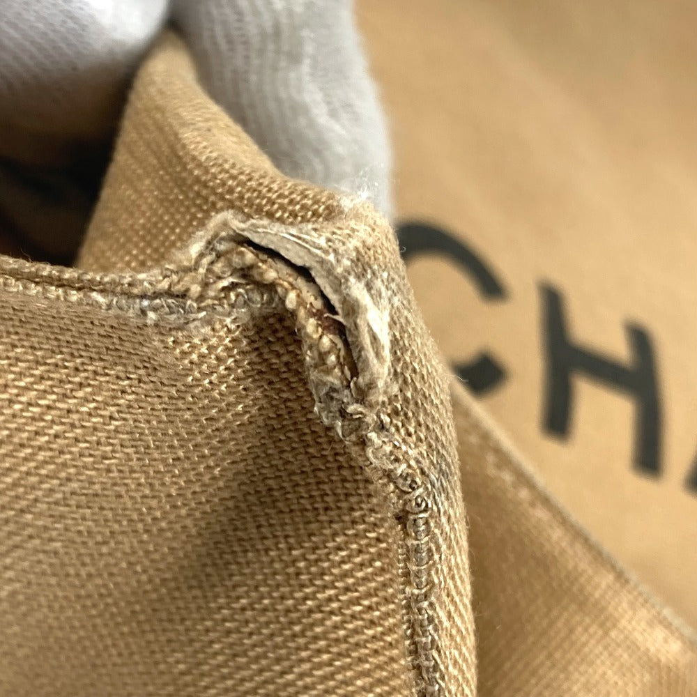CHANEL ヴィンテージ ポーチ付き CC ココマーク 肩掛け カバン トートバッグ チェーンバッグｒ ショルダーバッグ キャンバス レディース ベージュ