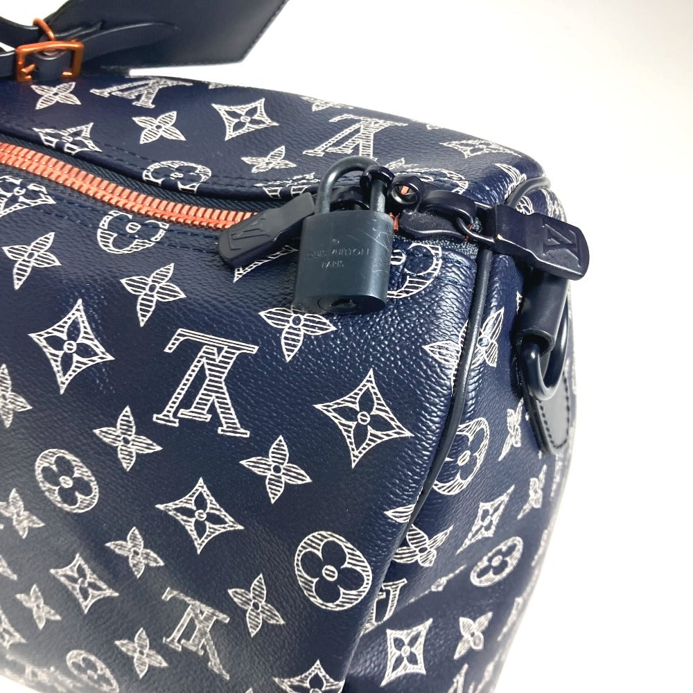 LOUIS VUITTON M43684 モノグラムインク アップサイドダウン キーポルバンドリエール50 ハンドバッグ カバン トラベルバッグ ボストンバッグ モノグラムキャンバス ユニセックス ネイビー