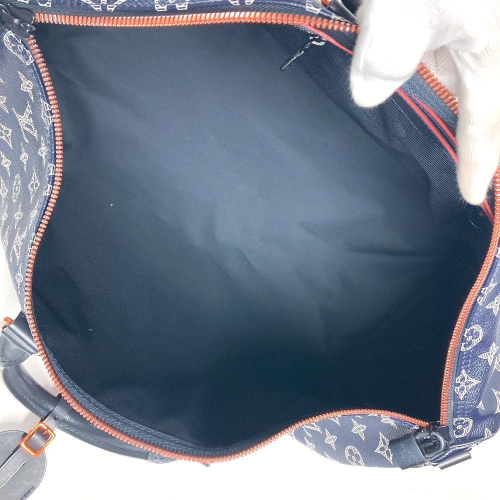 LOUIS VUITTON M43684 モノグラムインク アップサイドダウン キーポルバンドリエール50 ハンドバッグ カバン トラベルバッグ ボストンバッグ モノグラムキャンバス ユニセックス ネイビー