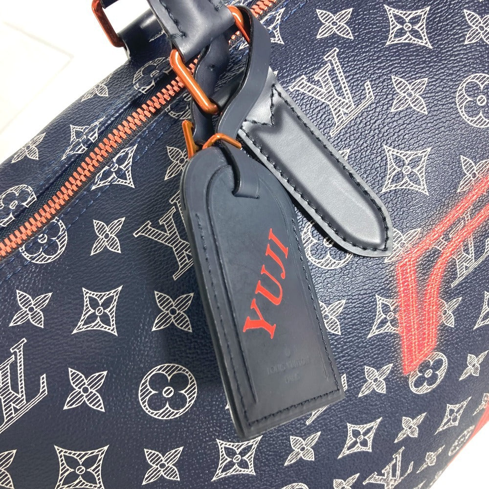 LOUIS VUITTON M43684 モノグラムインク アップサイドダウン キーポルバンドリエール50 ハンドバッグ カバン トラベルバッグ ボストンバッグ モノグラムキャンバス ユニセックス ネイビー